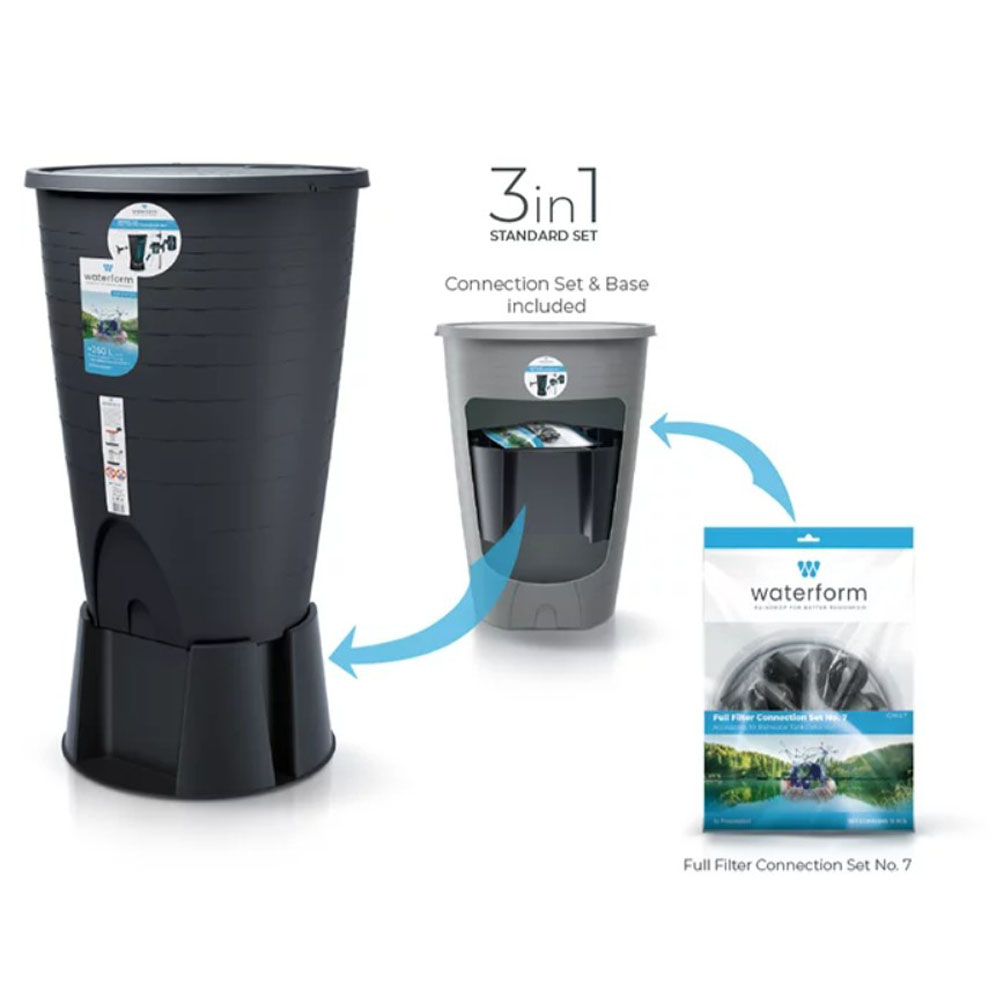 Regenwassertank Prosperplast Peruno Set, 260L, Anthrazit | Regenwassertanks | Wassertanks |
